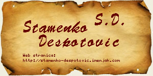 Stamenko Despotović vizit kartica